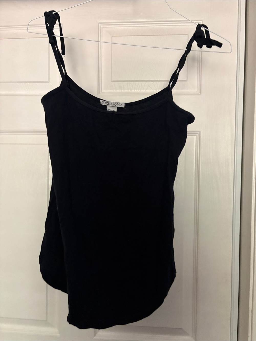 Novella Royale Black Tie-Shoulder tank top - S (oversized)